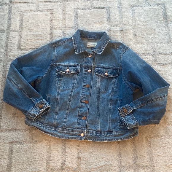 Universal Thread Distressed 4-Pocket Blue Denim Jacket Size XL - Picture 5 of 8